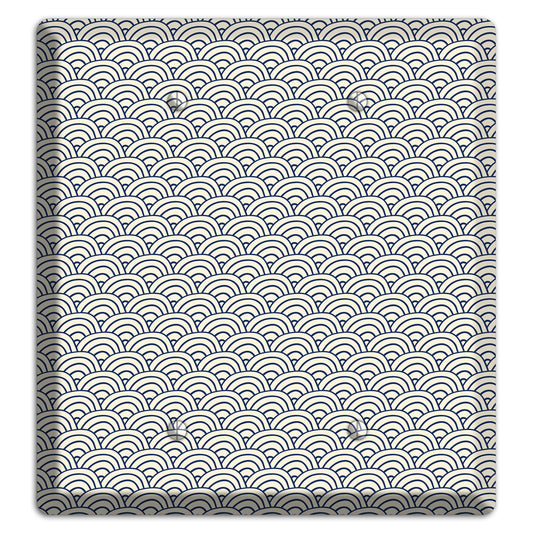 Beige Scallop Print 2 Blank Wallplate