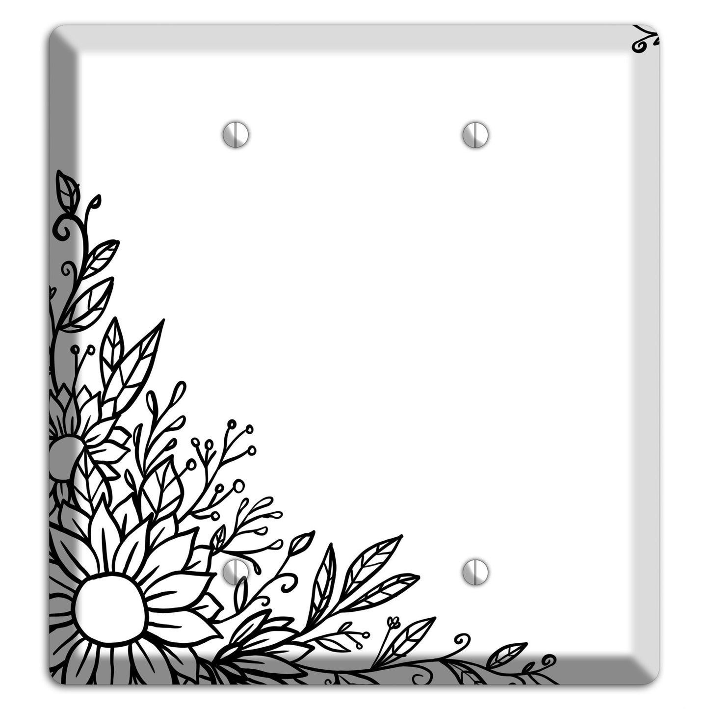 Hand-Drawn Floral 6 2 Blank Wallplate