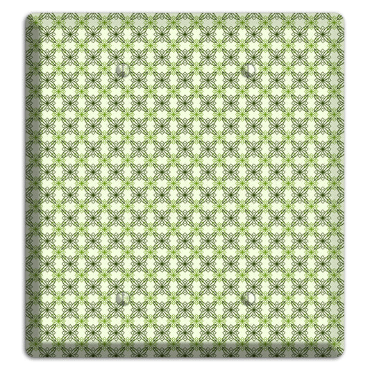 Multi Green Overlain Foulard 2 Blank Wallplate