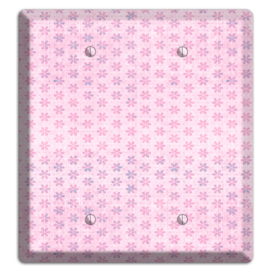 Pink Grunge Floral Contour 2 Blank Wallplate