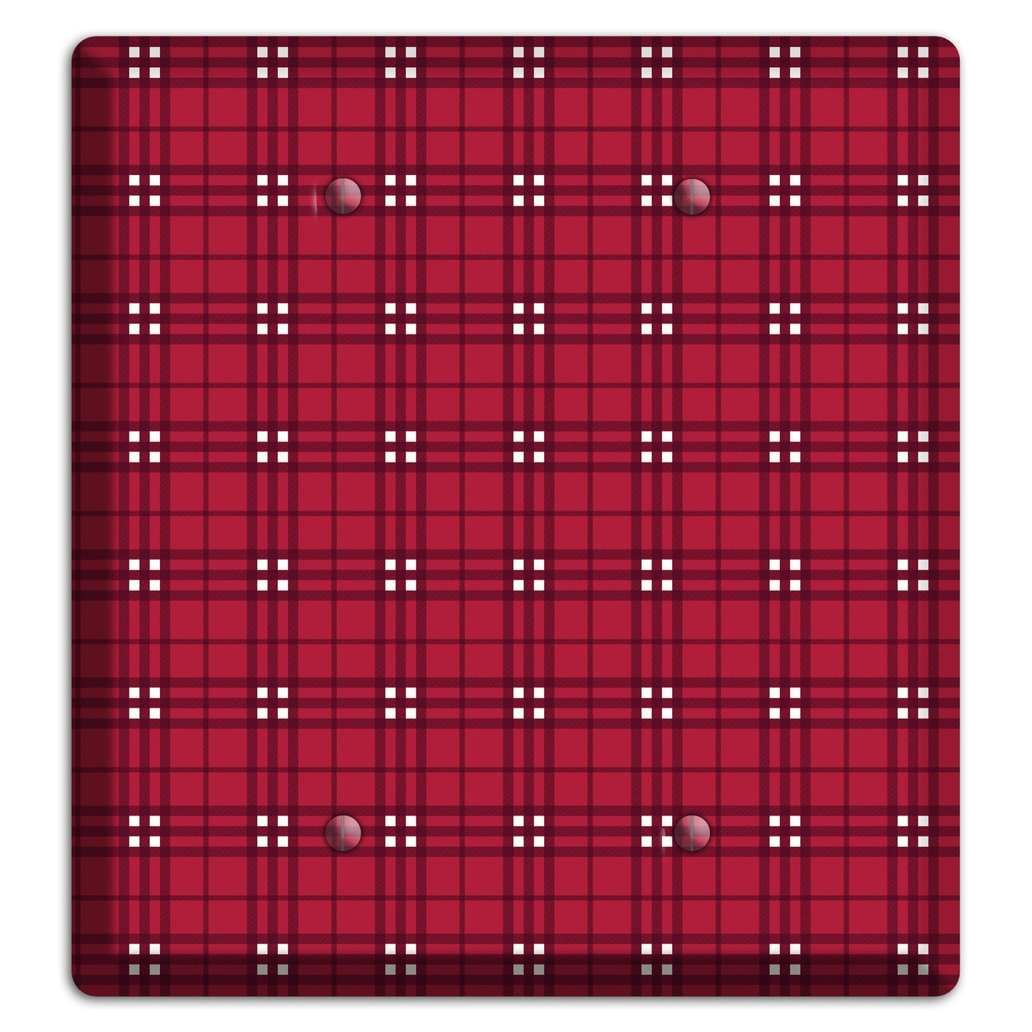 Red and White Plaid 2 Blank Wallplate