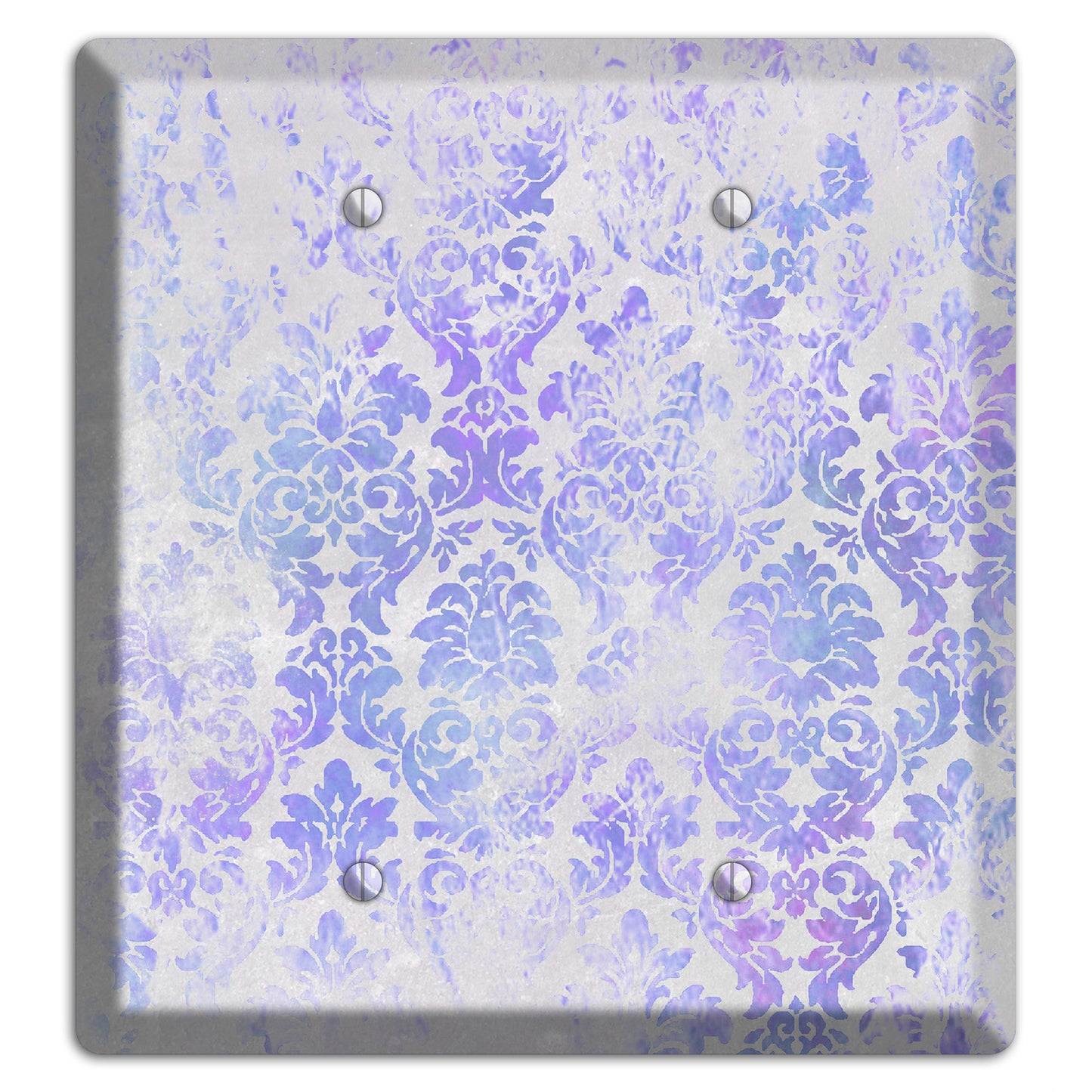 Periwinkle Gray Whimsical Damask 2 Blank Wallplate