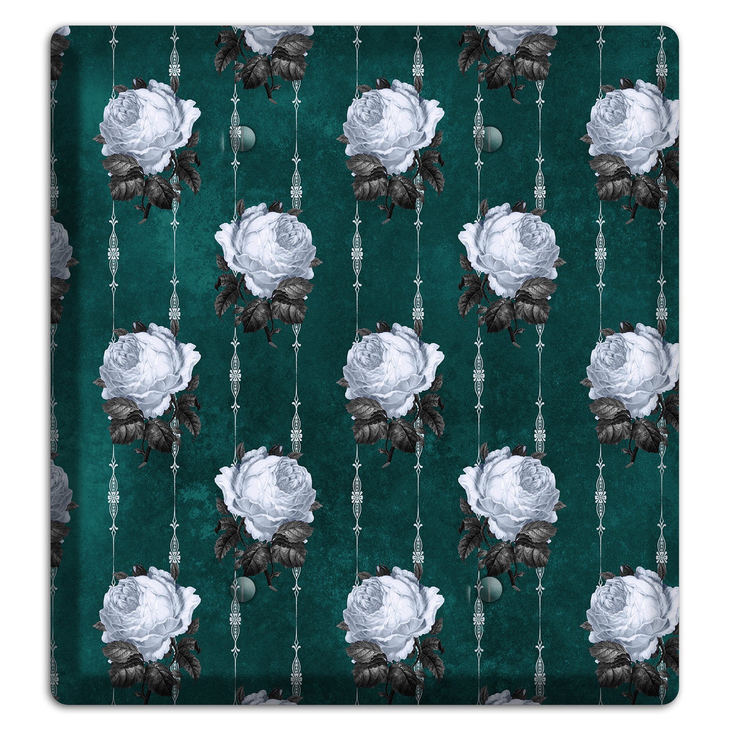 Dramatic Floral Teal 2 Blank Wallplate