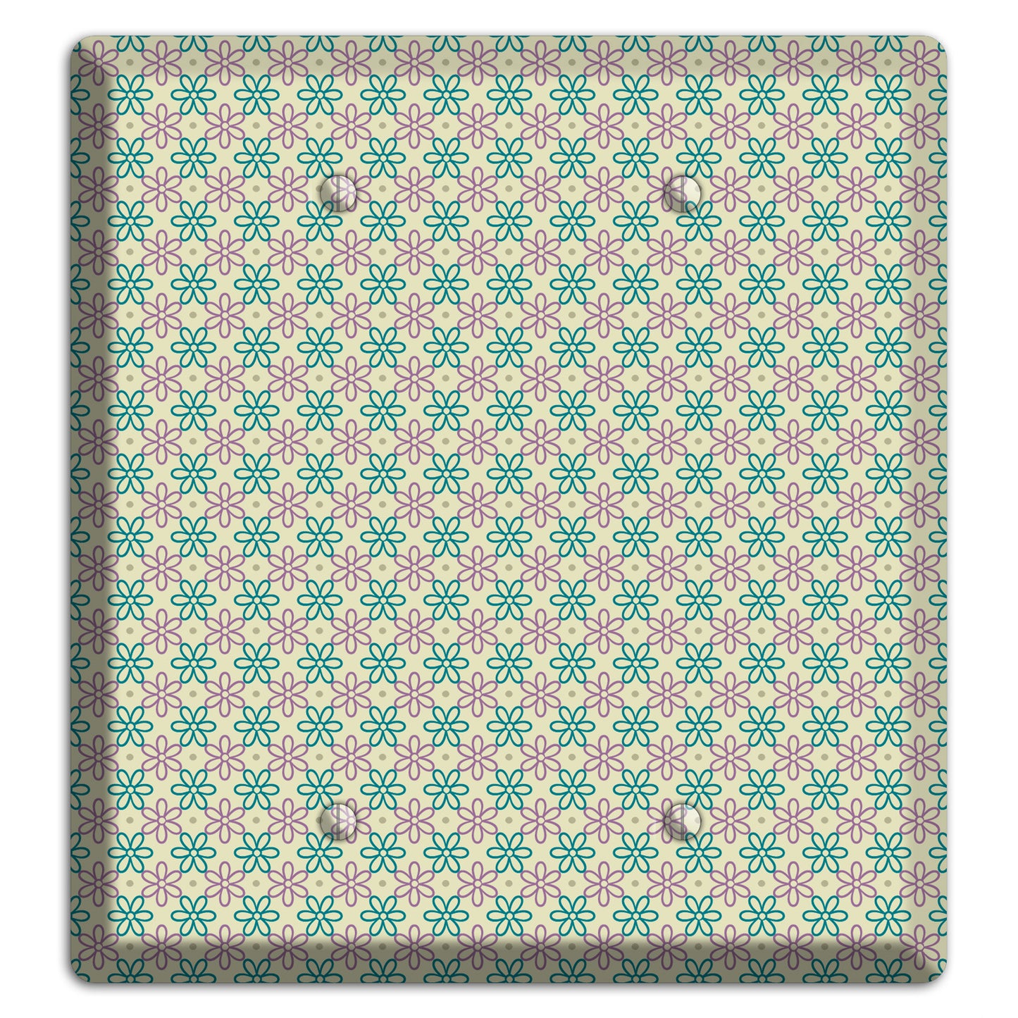 Large Green and Lavender Foulard 2 Blank Wallplate