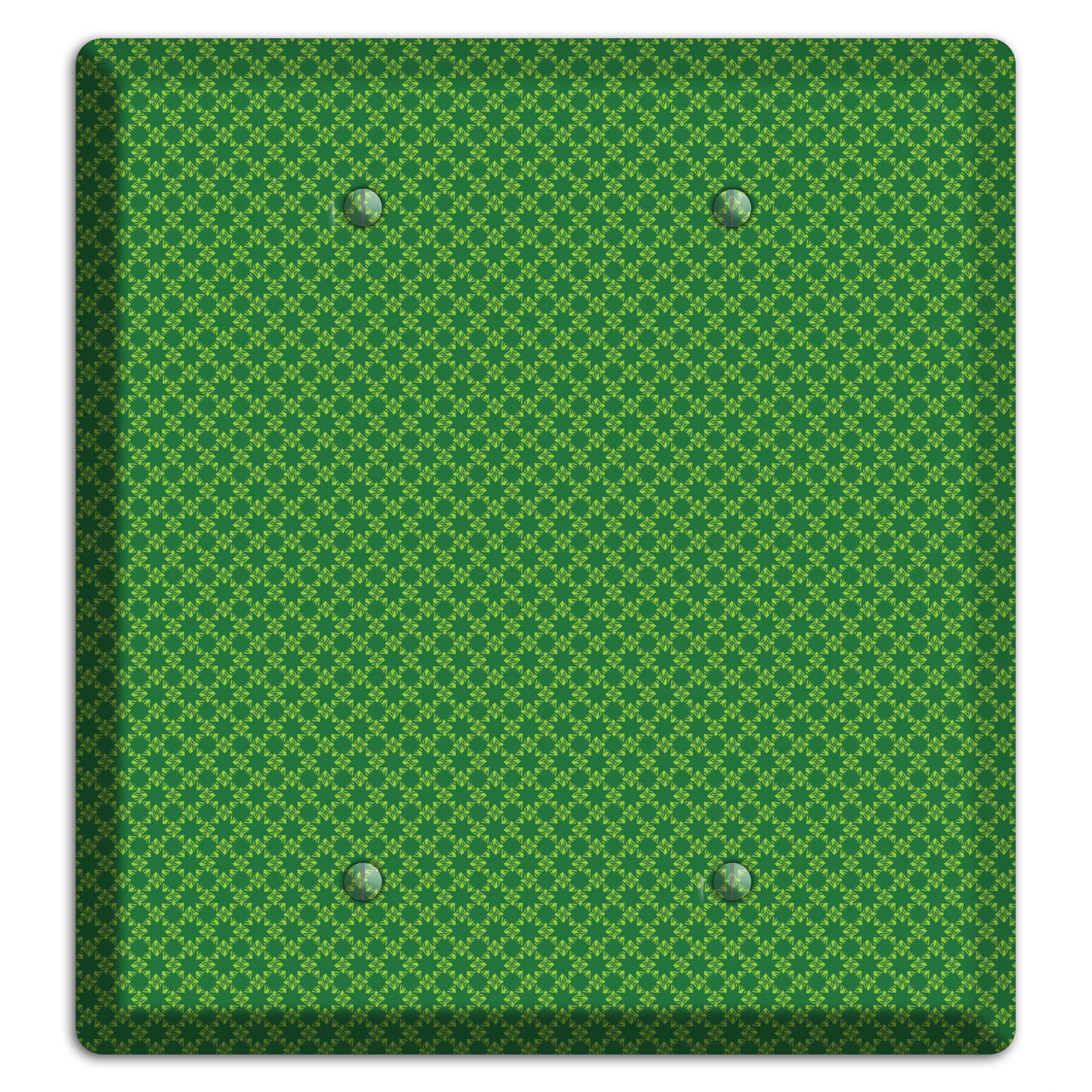 Multi Green Tiny Checked Foulard 2 Blank Wallplate