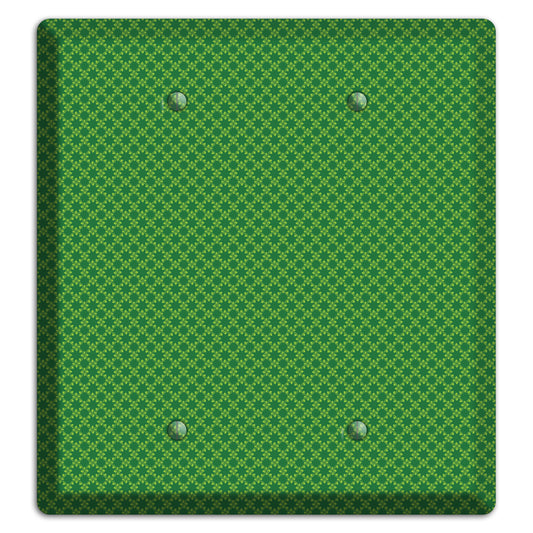 Multi Green Tiny Checked Foulard 2 Blank Wallplate