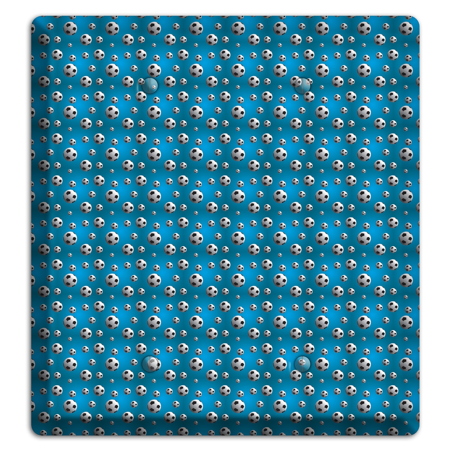 Blue with Soccer Balls 2 Blank Wallplate