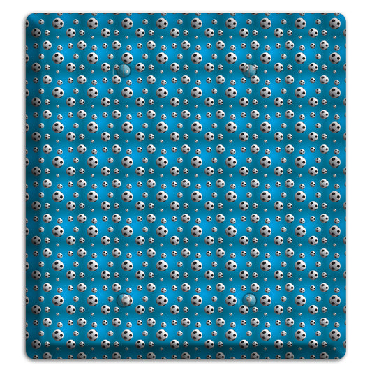 Blue with Soccer Balls 2 Blank Wallplate