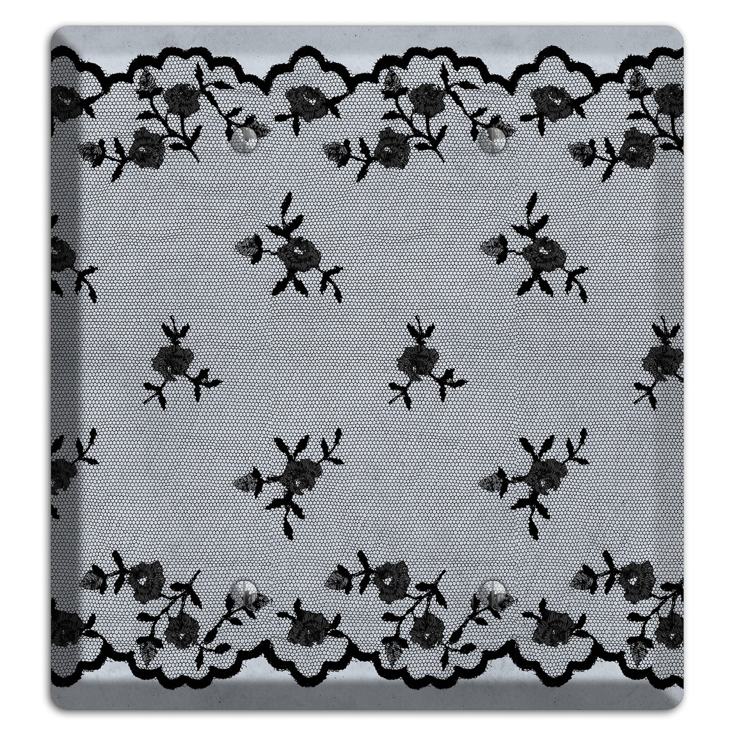 Embroidered Floral Gray 2 Blank Wallplate