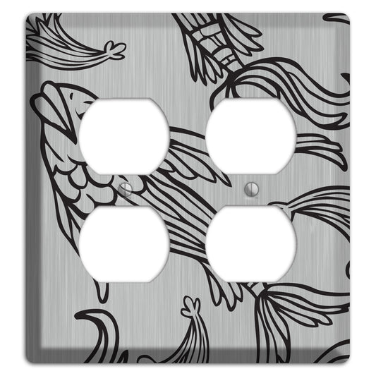 Black Koi  Stainless 2 Duplex Wallplate