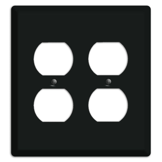 Matte Black Metal 2 Duplex Wallplate