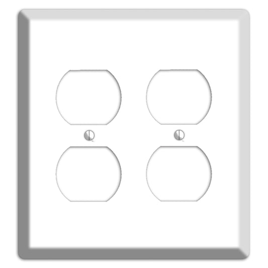 White Metal 2 Duplex Wallplate