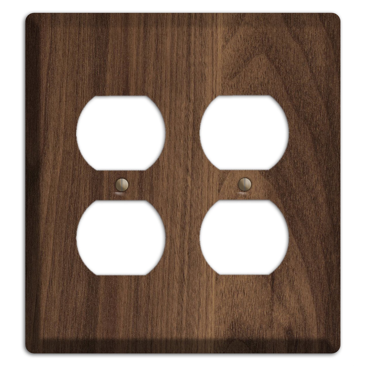 Walnut Wood 2 Duplex Outlet Cover Plate