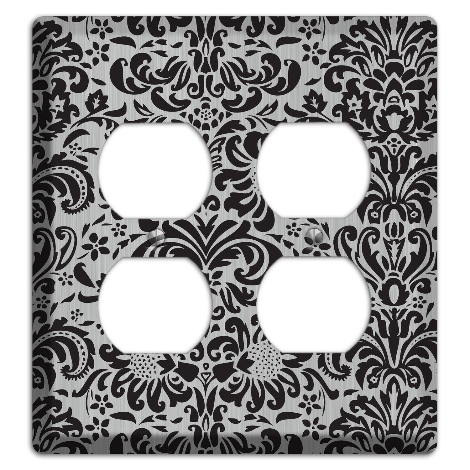 Black Toile  Stainless 2 Duplex Wallplate