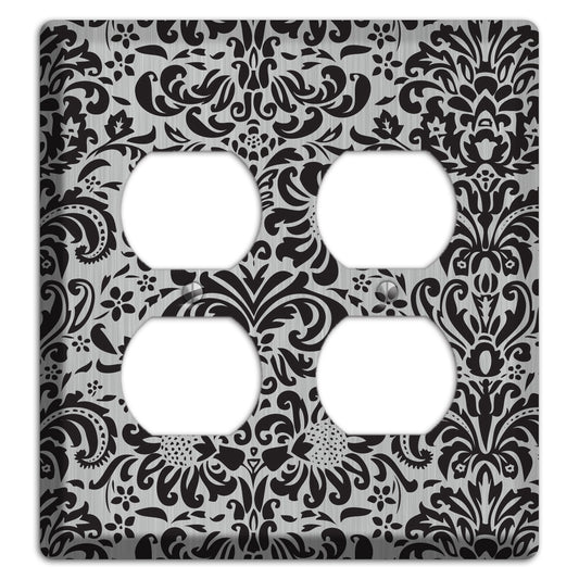 Black Toile  Stainless 2 Duplex Wallplate