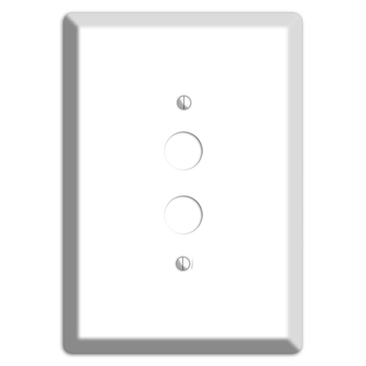 White Metal 1 Pushbutton Wallplate