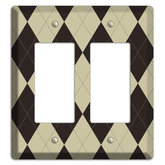 Beige and Black Argyle 2 Rocker Wallplate