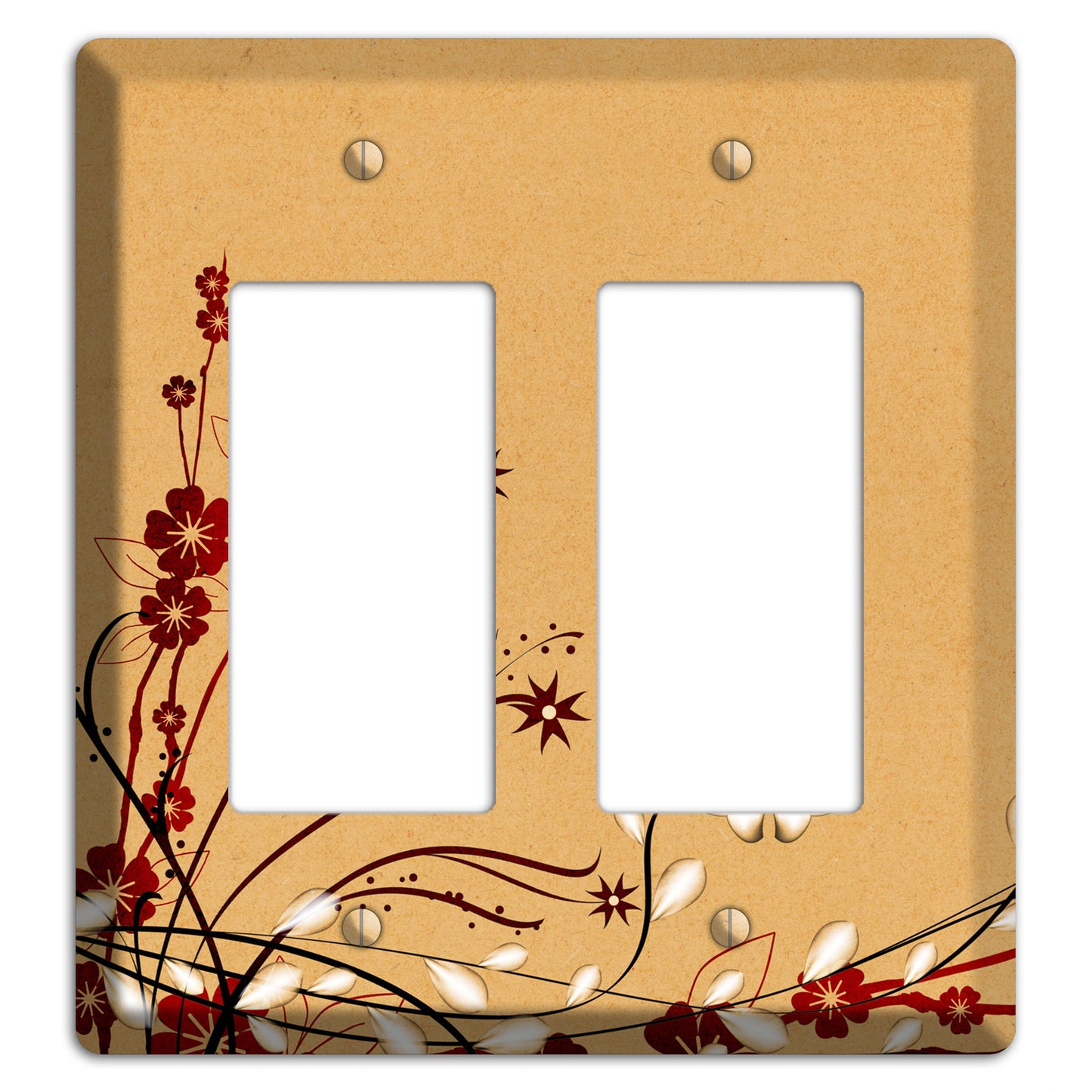 Delicate Red Flowers 2 Rocker Wallplate