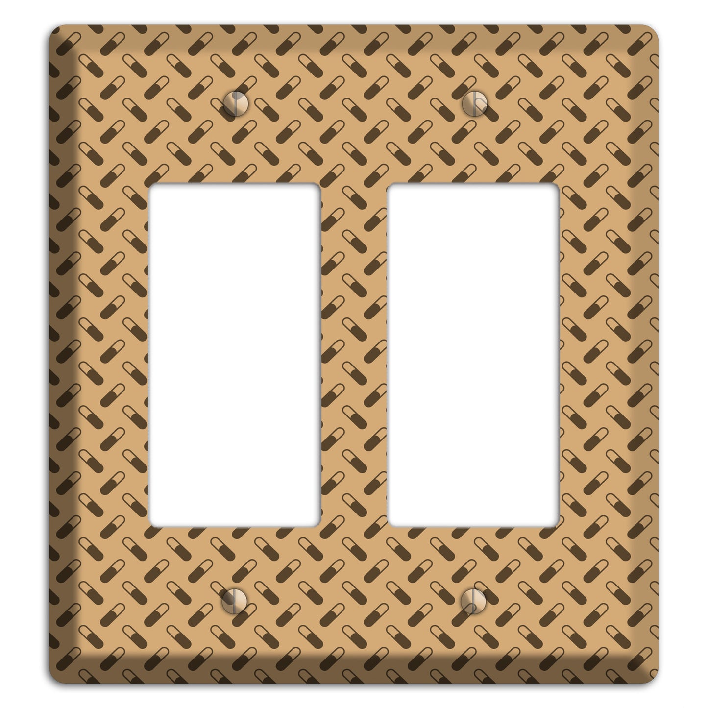 Beige with Brown Motif 2 Rocker Wallplate