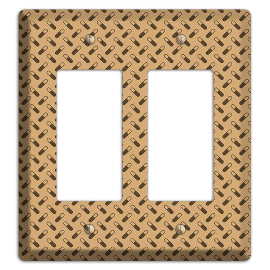 Beige with Brown Motif 2 Rocker Wallplate