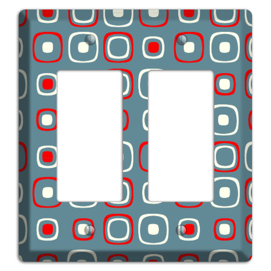 Blue and Red Rounded Squares 2 Rocker Wallplate