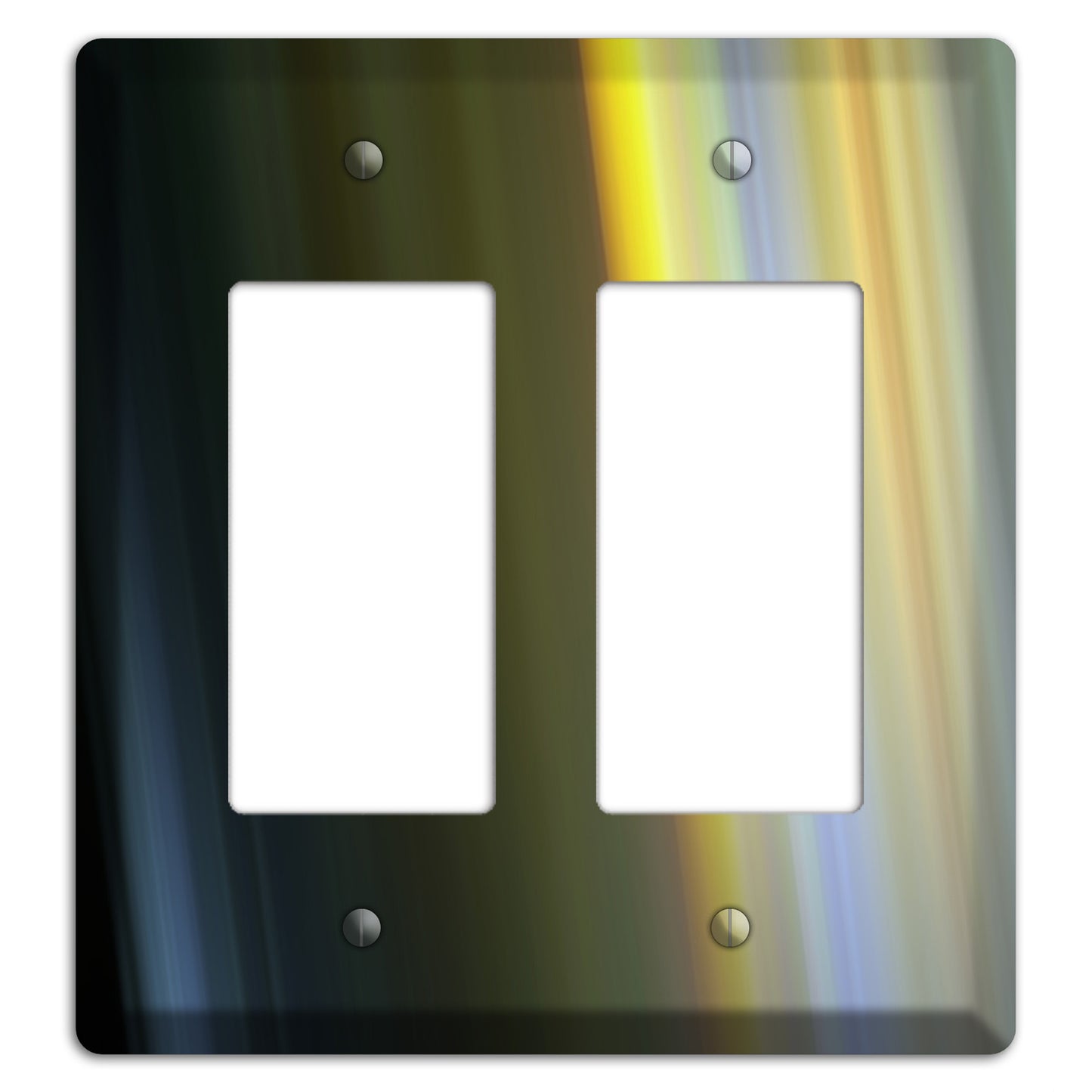 Black with Yellow Ray of Light 2 Rocker Wallplate