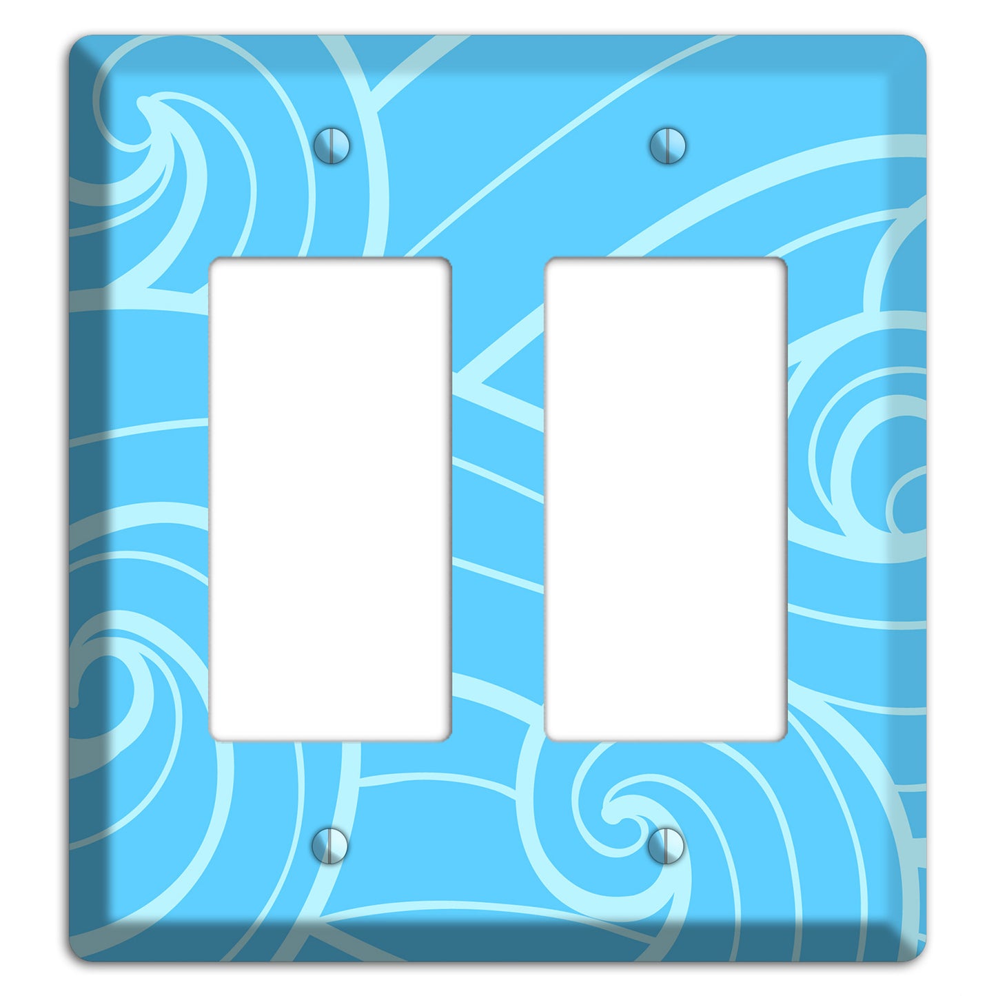 Abstract Curl Blue 2 Rocker Wallplate