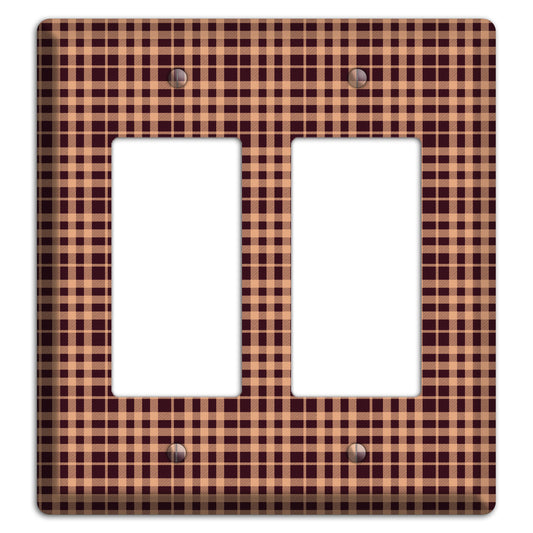 Beige and Black Plaid 2 Rocker Wallplate