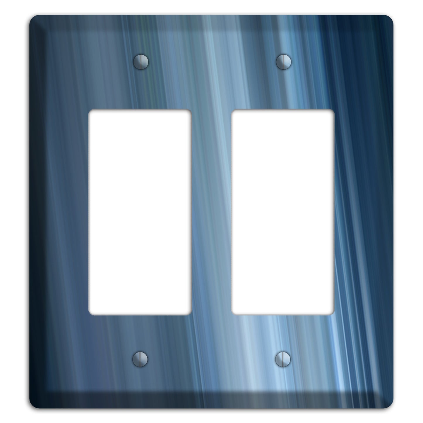 Brushed Blue Stripes 2 Rocker Wallplate