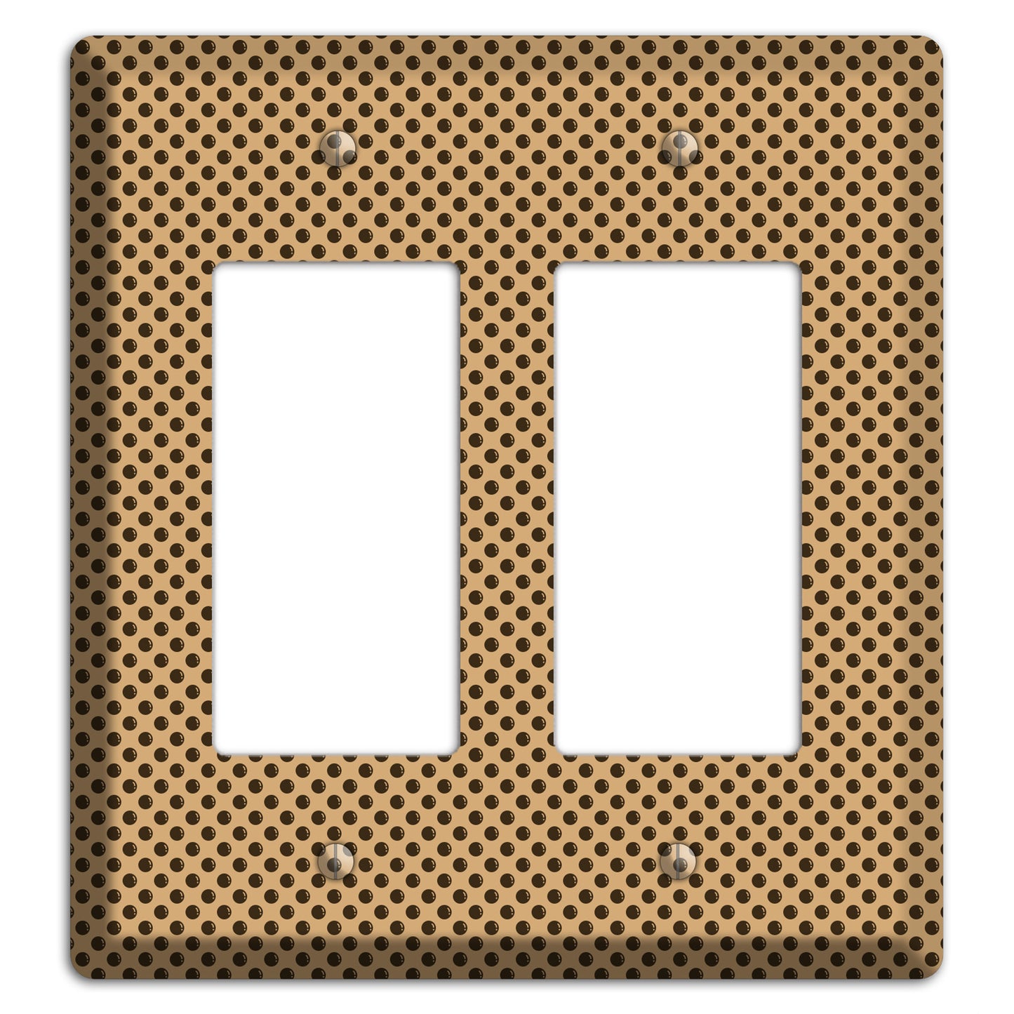 Beige with Brown Polka Dots 2 Rocker Wallplate