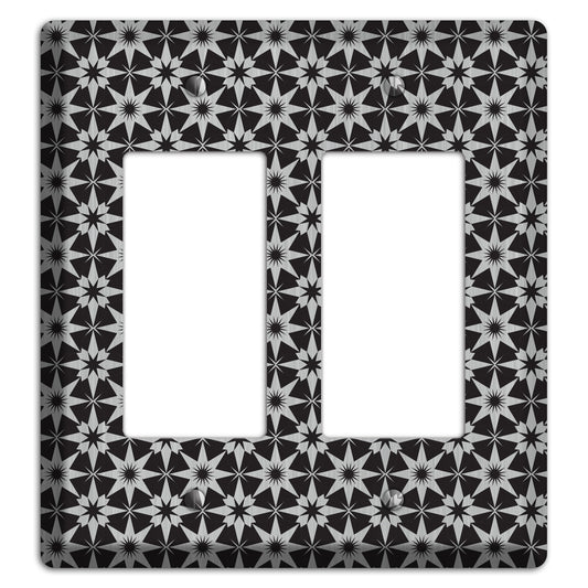 Black with Stainless Foulard 2 Rocker Wallplate