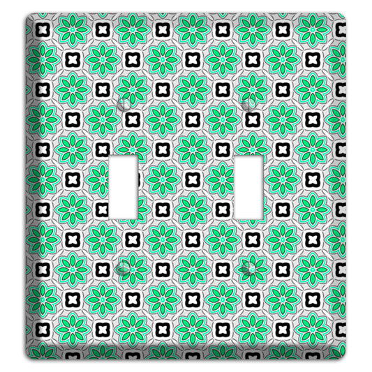 Green and Black Foulard 2 Toggle Wallplate