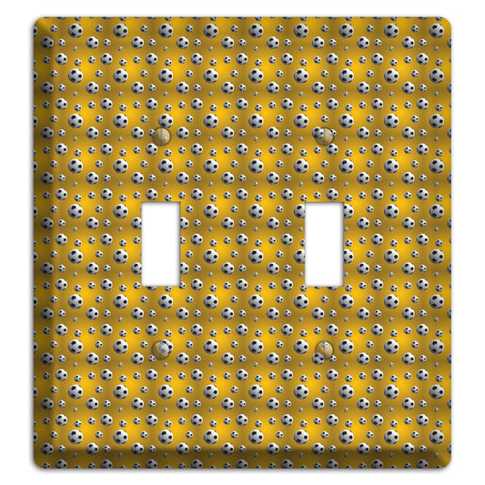 Yellow with Soccer Balls 2 Toggle Wallplate