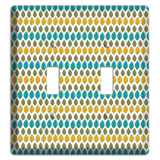 Turquoise Multi Olive Leaf Contour 2 Toggle Wallplate