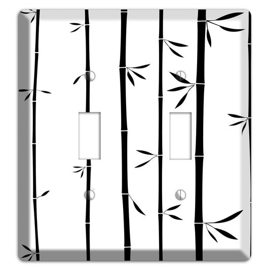 Black and White Bamboo 2 Toggle Wallplate