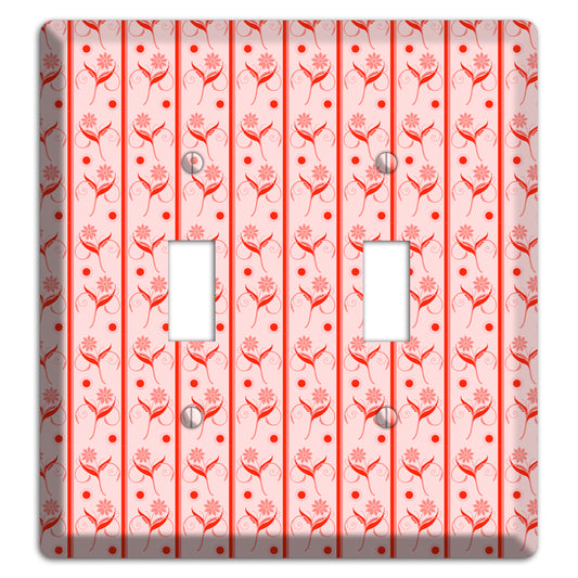 Salmon Floral Pattern 2 Toggle Wallplate