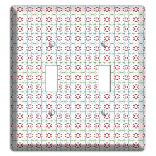 White with Red and Green Tapestry 2 Toggle Wallplate