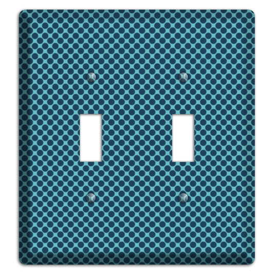 Turquoise with Blue Packed Polka Dots 2 Toggle Wallplate