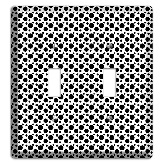 White with Black Small and Tiny Polka Dots 2 Toggle Wallplate