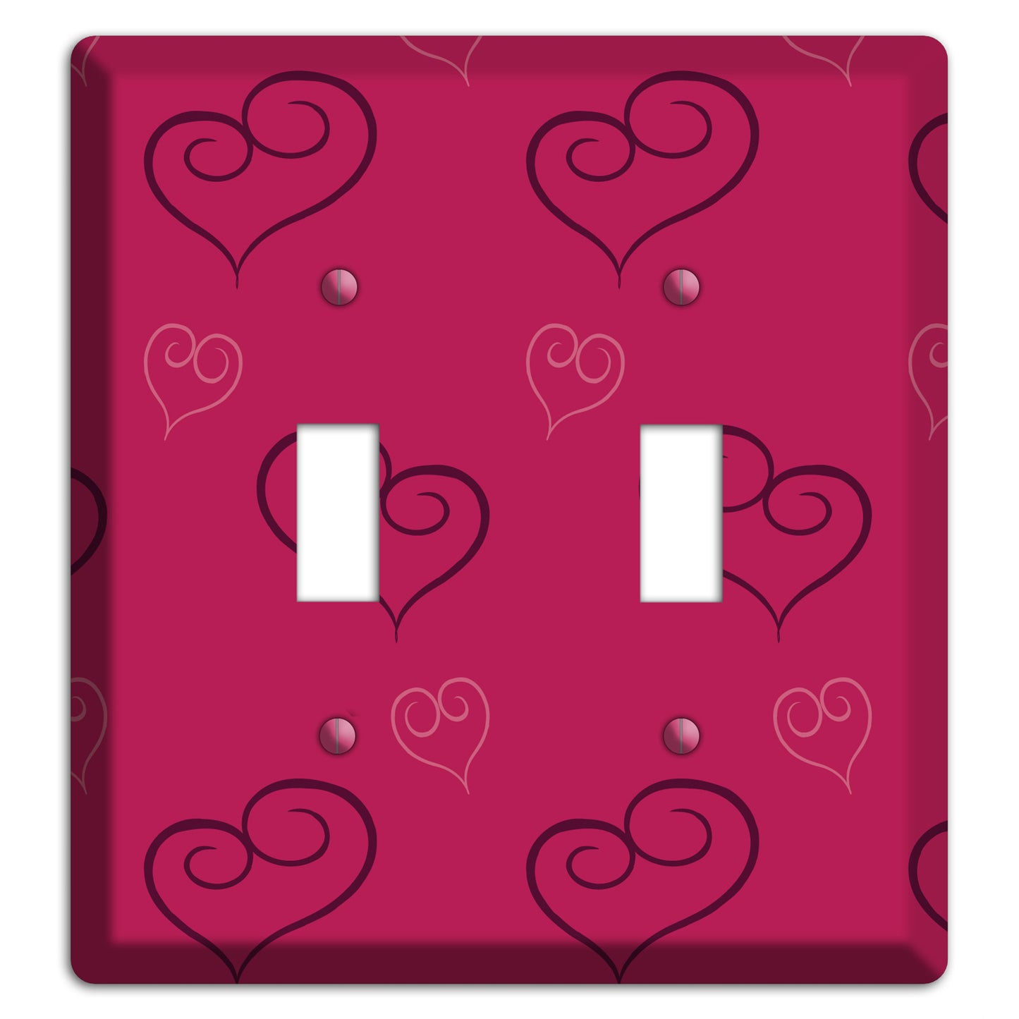 Fuschia Scroll Heart 2 2 Toggle Wallplate