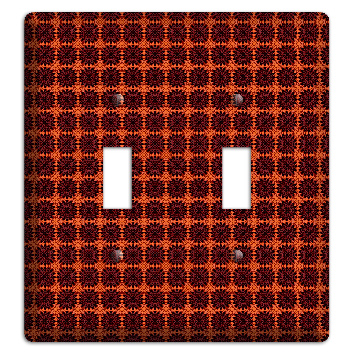 Red with Tiled Maroon Foulard 2 Toggle Wallplate