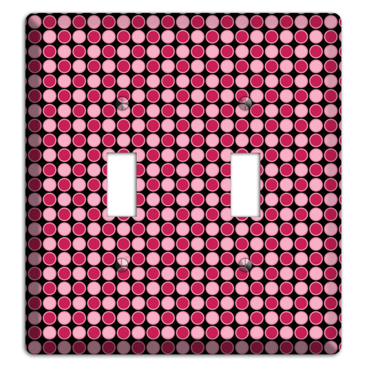 Fuschia and Pink Tiled Dots 2 Toggle Wallplate