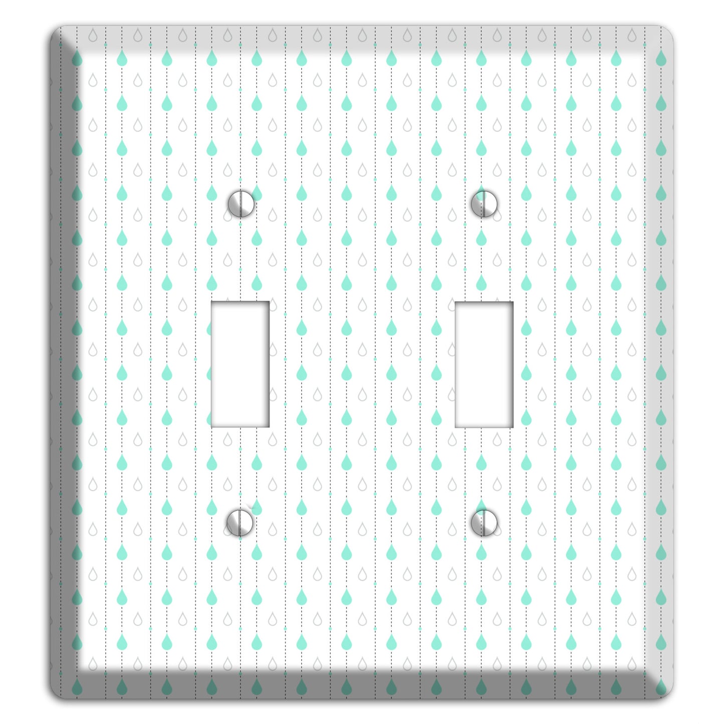 White and Blue Drops 2 2 Toggle Wallplate