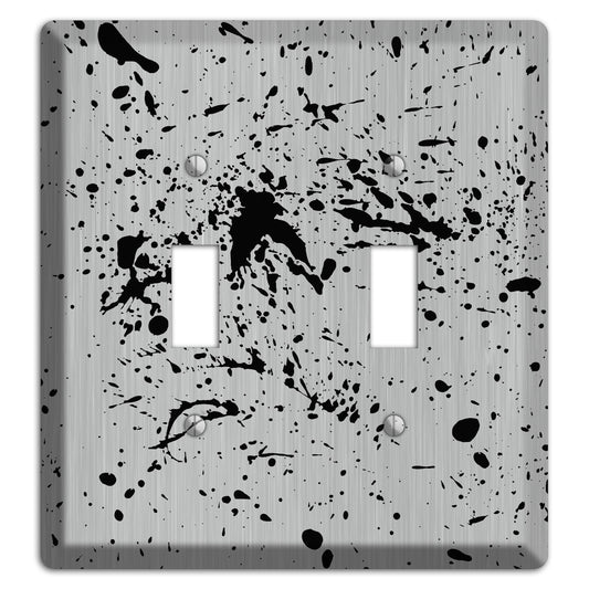 Ink Splash 4 Stainless 2 Toggle Wallplate