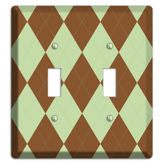 Brown Argyle 2 Toggle Wallplate