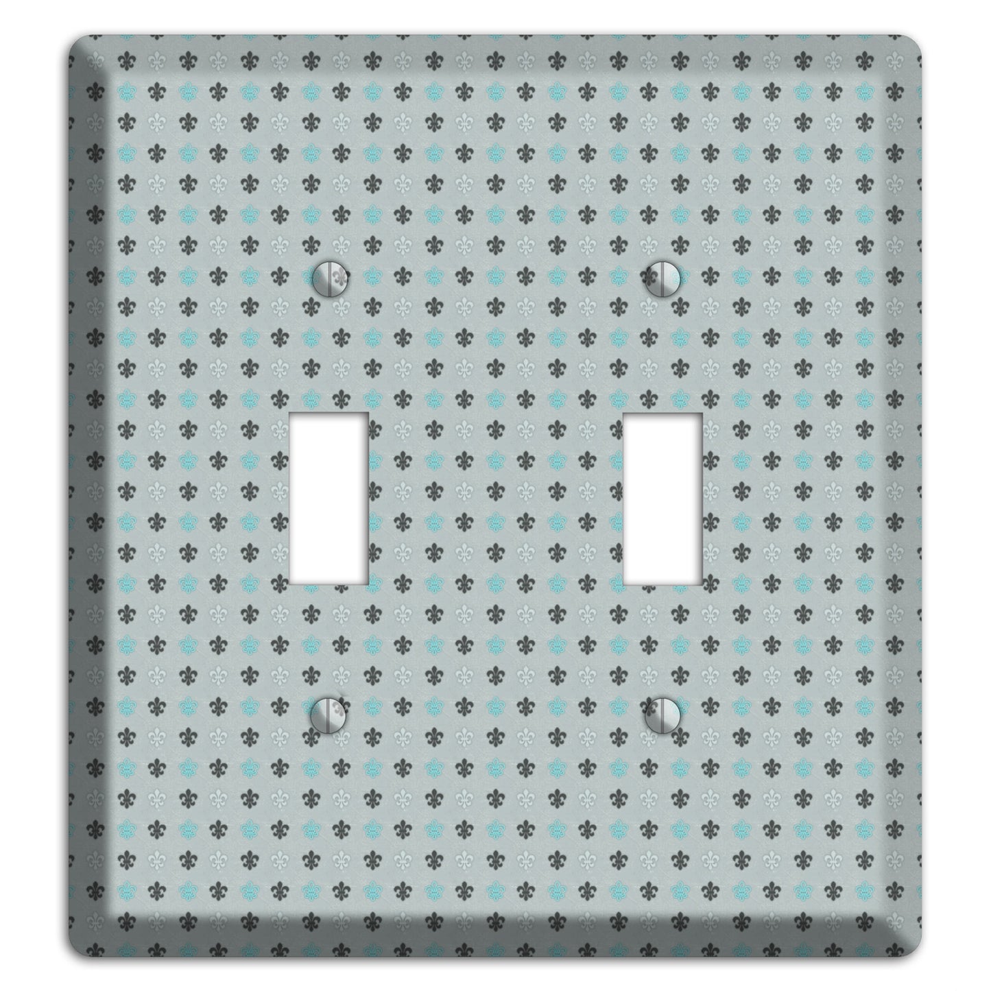 Dusty Blue with Fleur de Lis 2 Toggle Wallplate