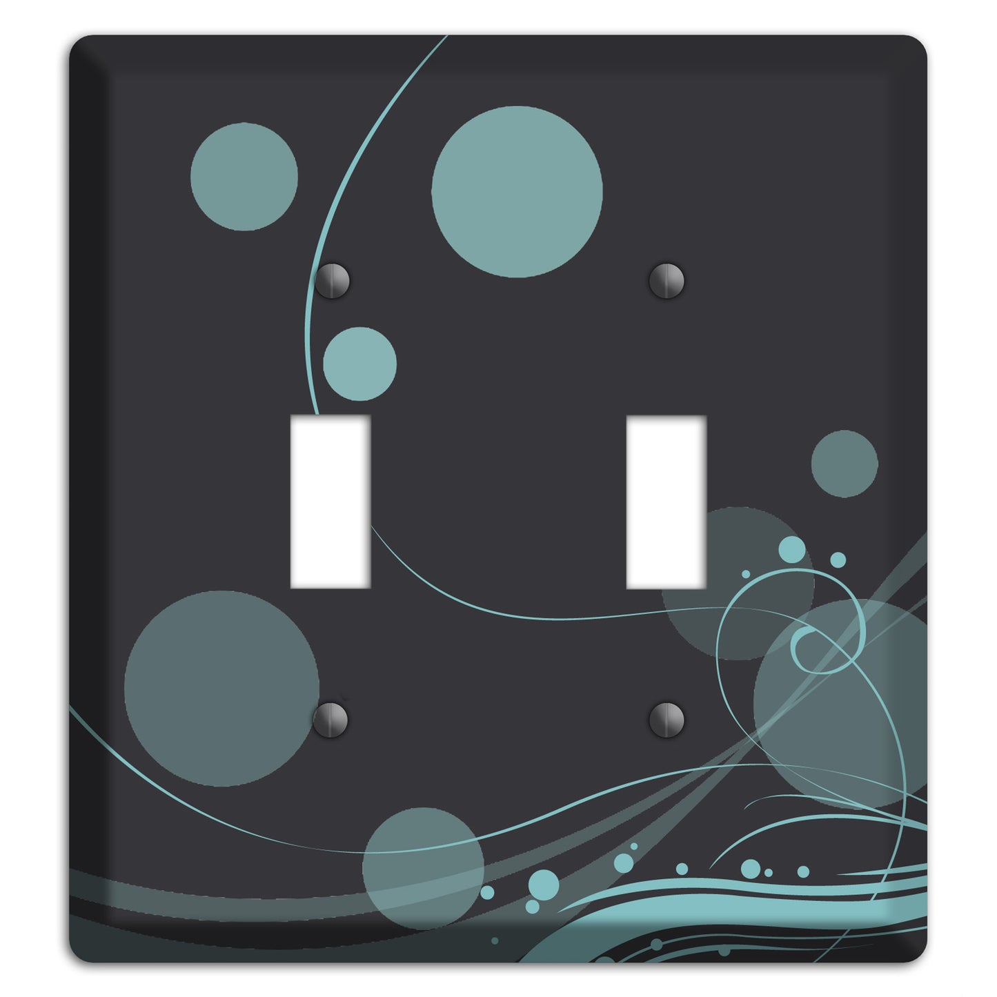 Dark Grey with Blue-grey Dots and Swirls 2 Toggle Wallplate