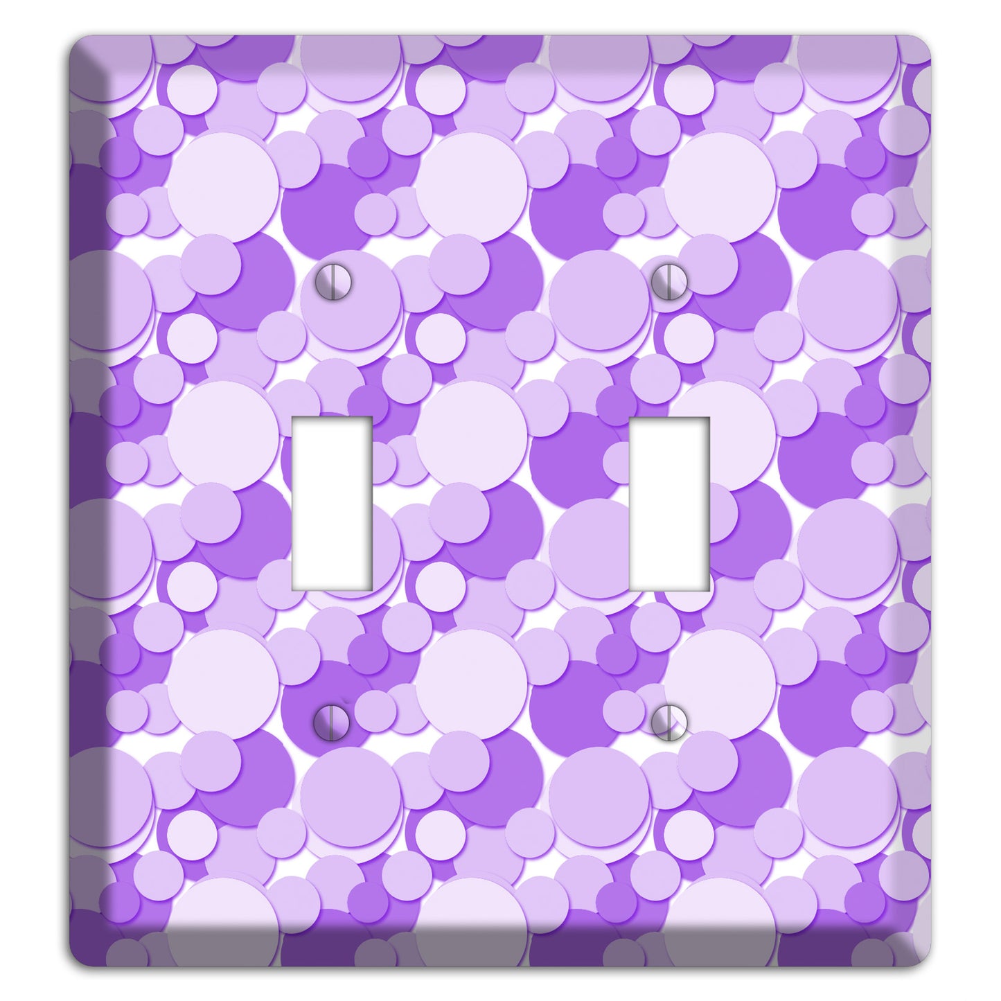 Multi Purple Bubble Dots 2 Toggle Wallplate