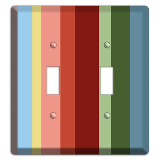 Multi Pastel Vertical Stripe 2 Toggle Wallplate