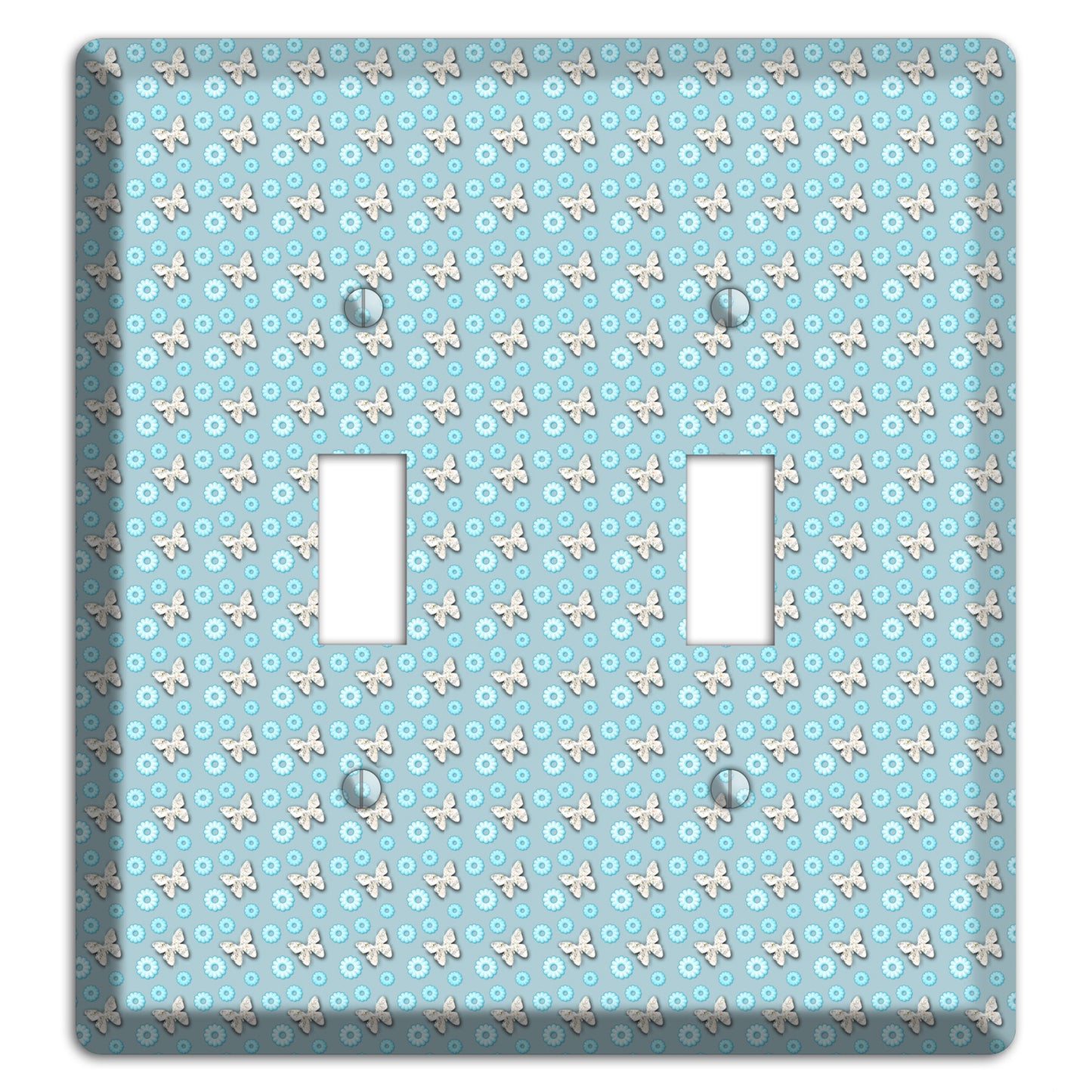 Blue with Butterflies 2 Toggle Wallplate